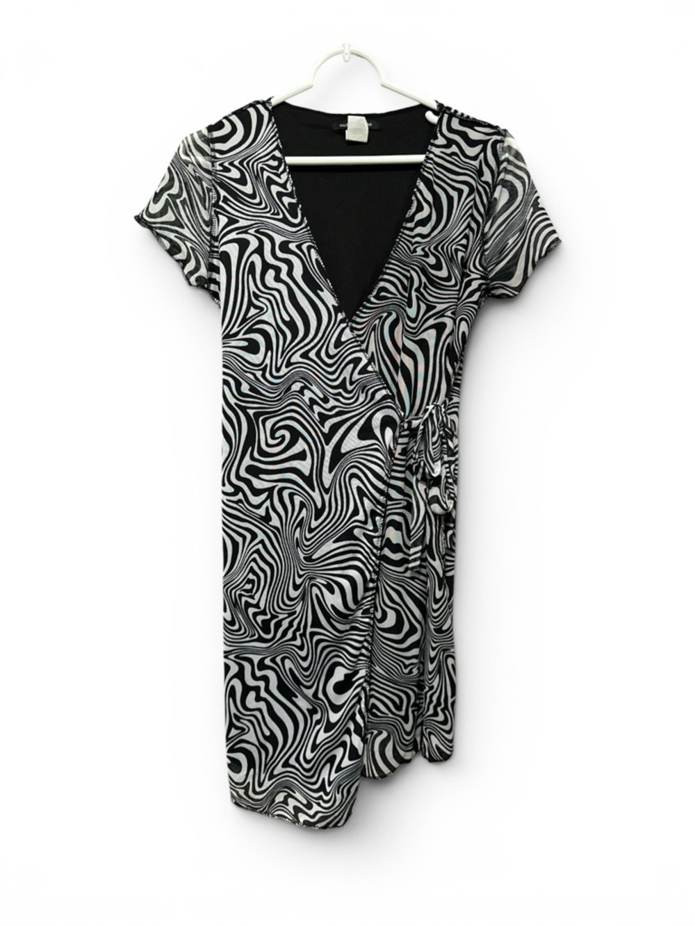 🖤 Y2K Mesh Monochrome Wrap Dress – Urban Outfitters 🖤 Size Small